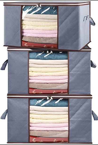 Large Foldable Clothes Storage Zipper Bag – Durable & Space-Saving Organizer